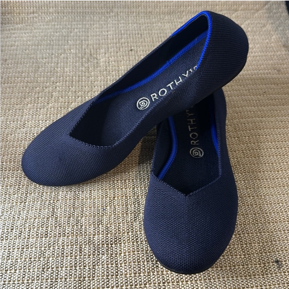Rothy’s The Flat Navy Round Toe Shoes Size 10